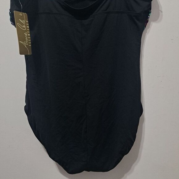 Ann Cole Essentials One Piece Swimsuit Summer Black Multi Color Size 16 NWT - Picture 10 of 14